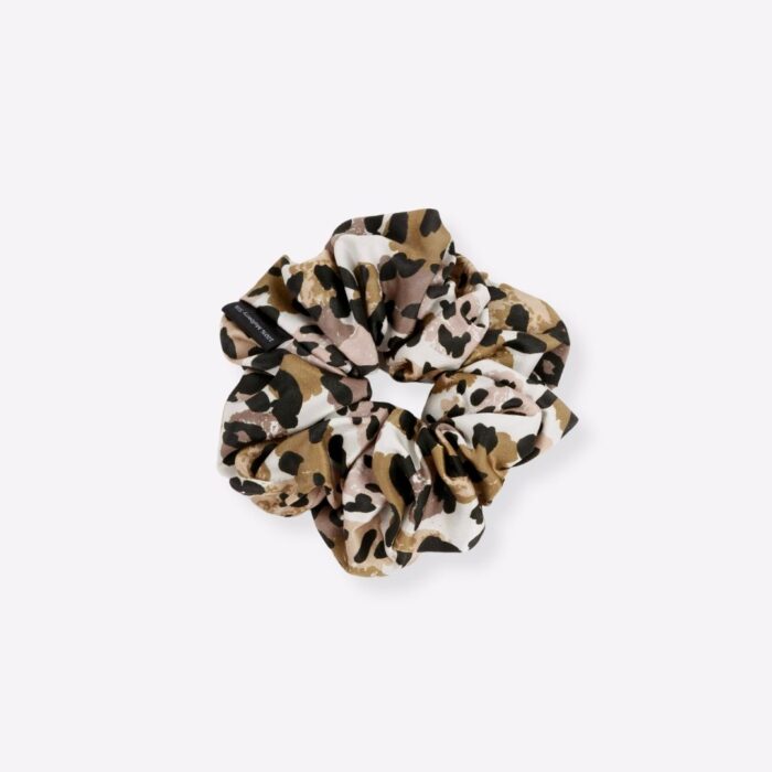 MAUVE LEOPARD silk scrunchie