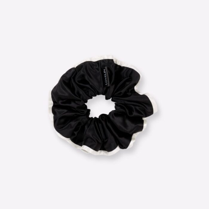 μεταξωτό scrunchie black anemone