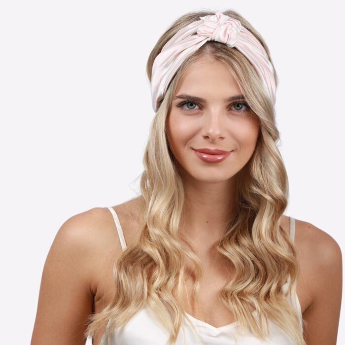 Μεταξωτή μπαντάνα σταυρωτή Pink Stripes