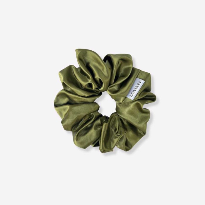 GREEN LARGE SCRUNCHIE 6cm