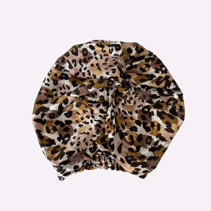 MAUVE LEOPARD μεταξωτό τουρμπάνι