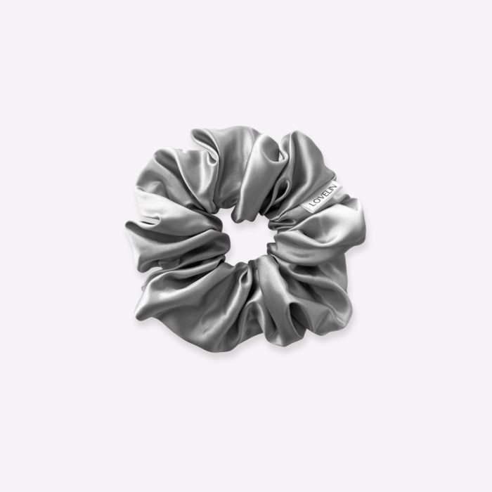 SILVER LARGE SCRUNCHIE 6cm
