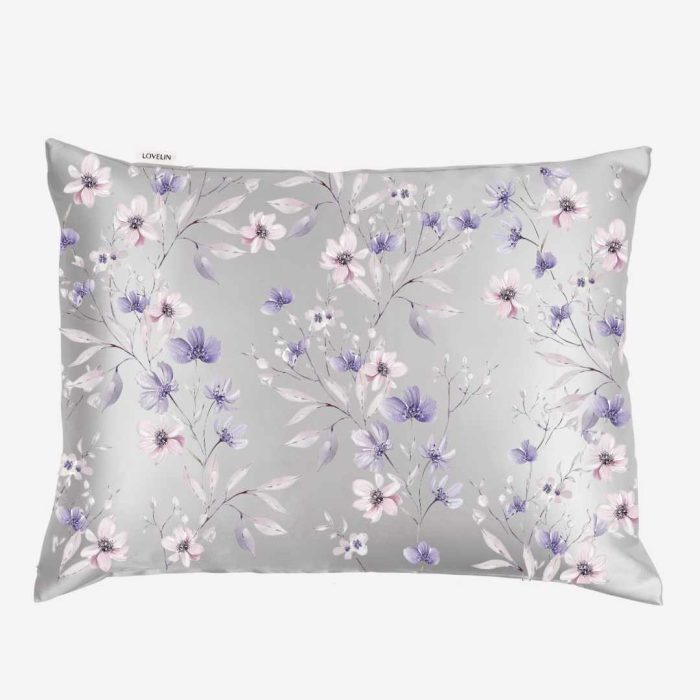 lilac anemone μεταξωτή μαξιλαροθήκη