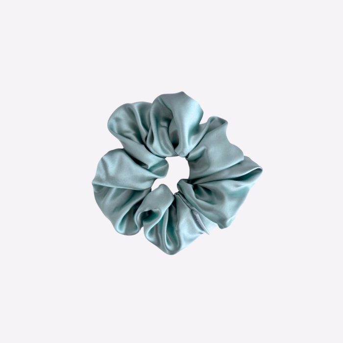 AQUA BLUE LARGE SCRUNCHIE 6cm